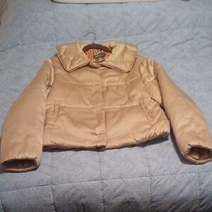 George Women's Gold Puffer Jacket Size Small